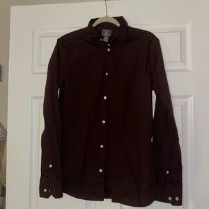 H&M Men's Maroon Casual Button Down Shirt